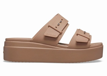 Sandały Crocs Brooklyn Low Wedge Sandal Latte