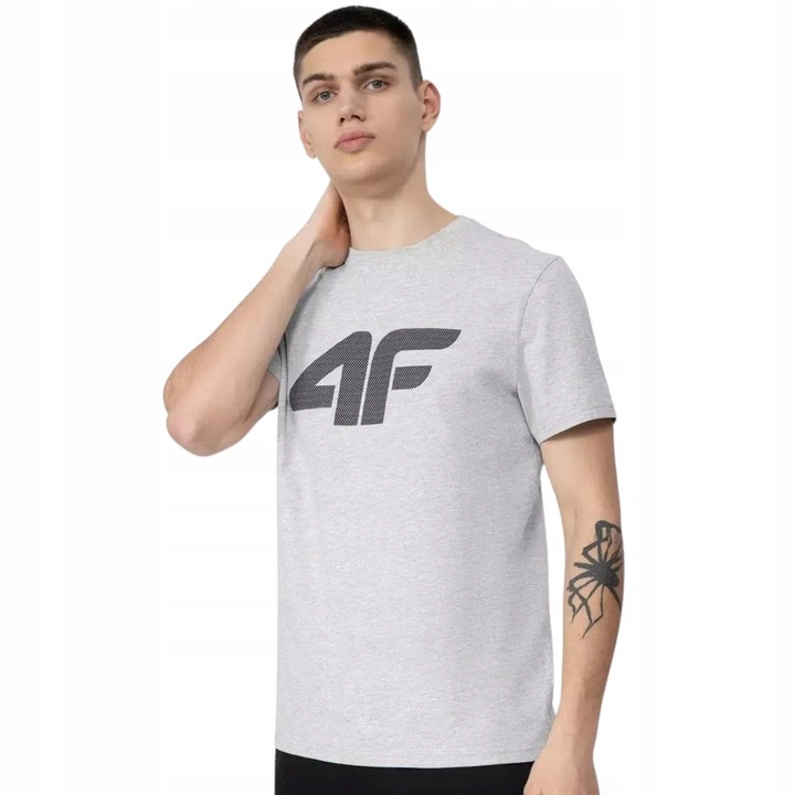 Koszulka męska 4F chłodny jasny szary melanż