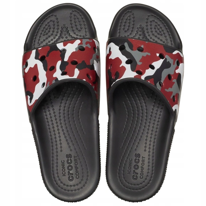 Klapki Crocs Classic Camo Slide black red 