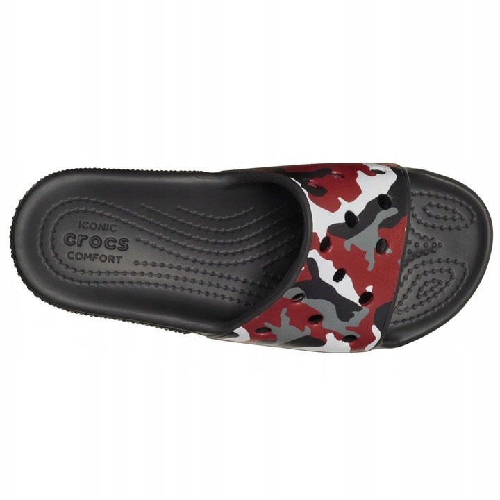 Klapki Crocs Classic Camo Slide black red 