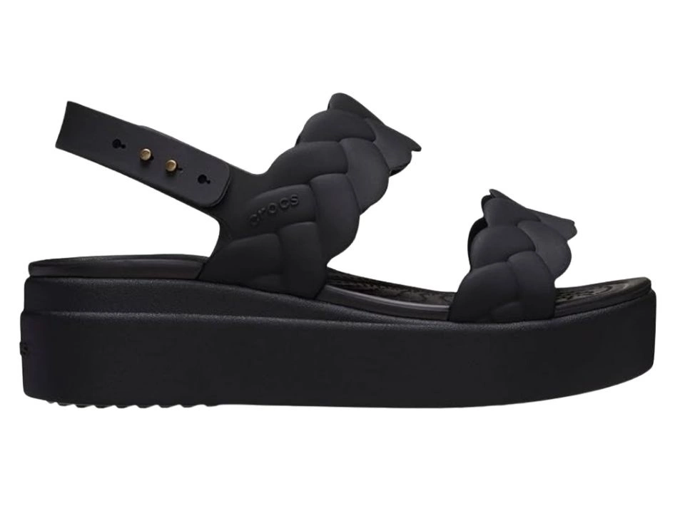Klapki Crocs Brooklyn Woven Low Wedge black