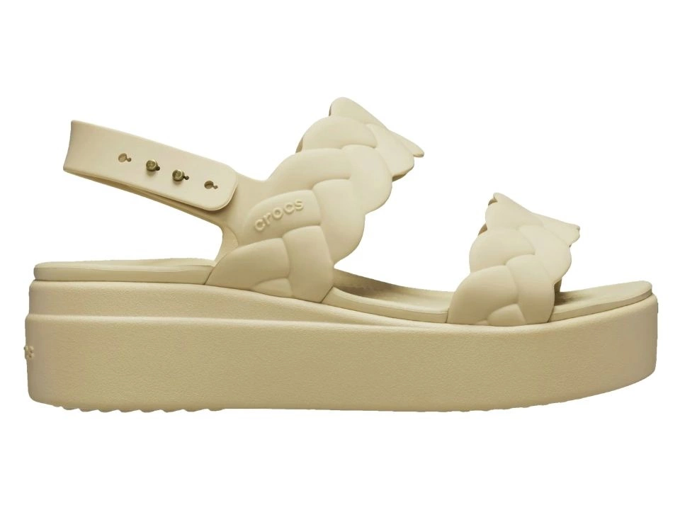 Klapki Crocs Brooklyn Woven Low Wedge chai