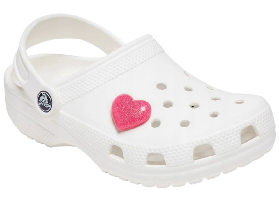 Jibbitz Crocs Pink 3D Glitter Heart