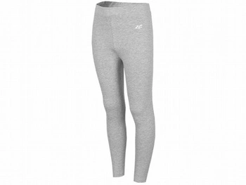 Leginsy dziewczęce 4F chłodny jasny szary melanż