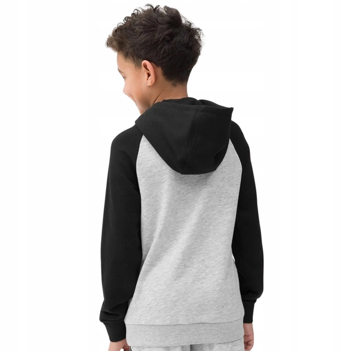 Bluza chłopięca 4F chłodny jasny szary melanż