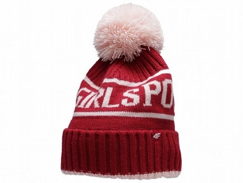 Czapka dziewczęca 4F czerwony
