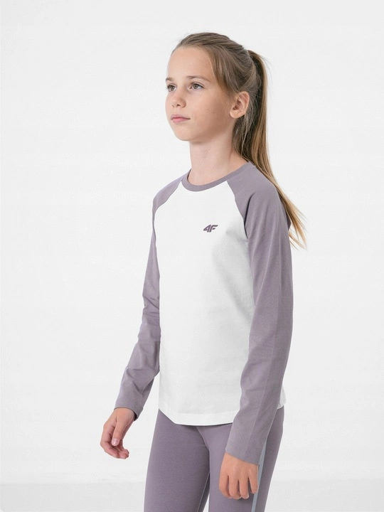 Koszulka dziewczeca longsleeve 4F fiolet