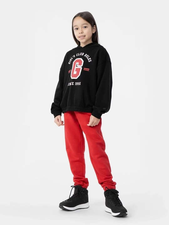 Spodnie dziewczęce 4F czerwony