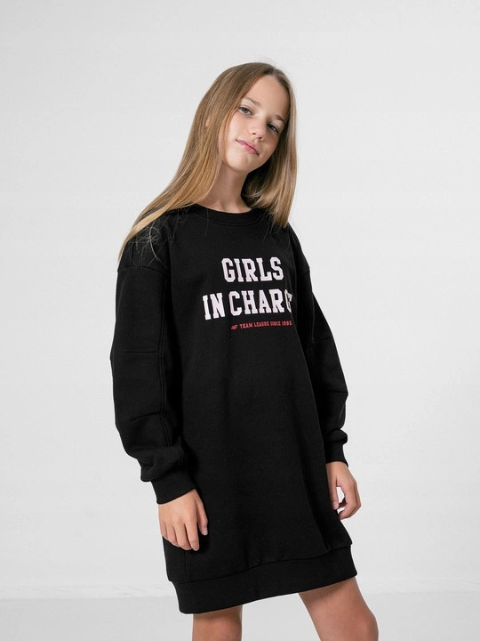 Sukienka dziewczęca 4F głęboka czerń