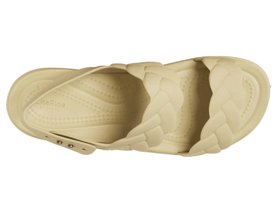 Klapki Crocs Brooklyn Woven Low Wedge chai