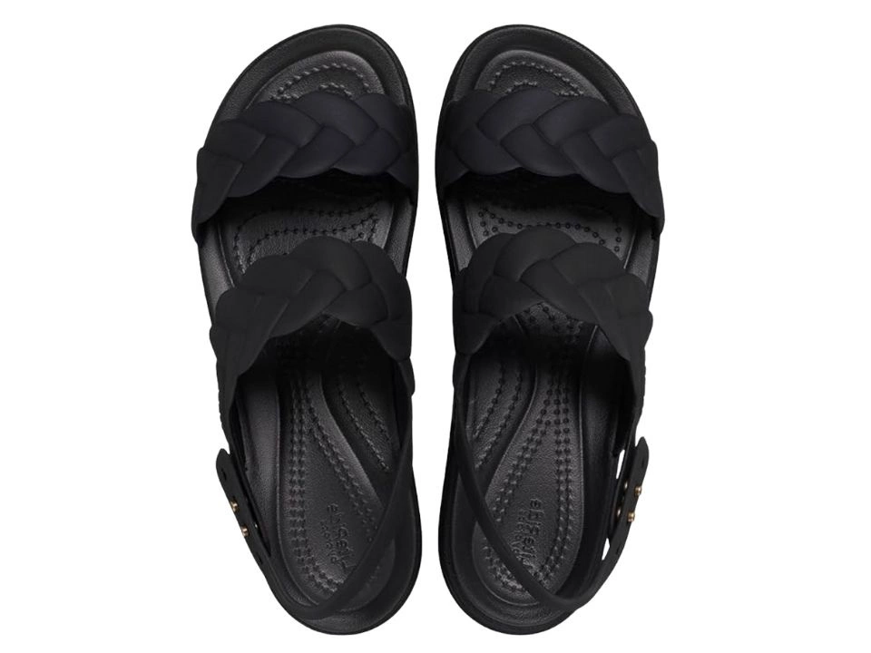 Klapki Crocs Brooklyn Woven Low Wedge black