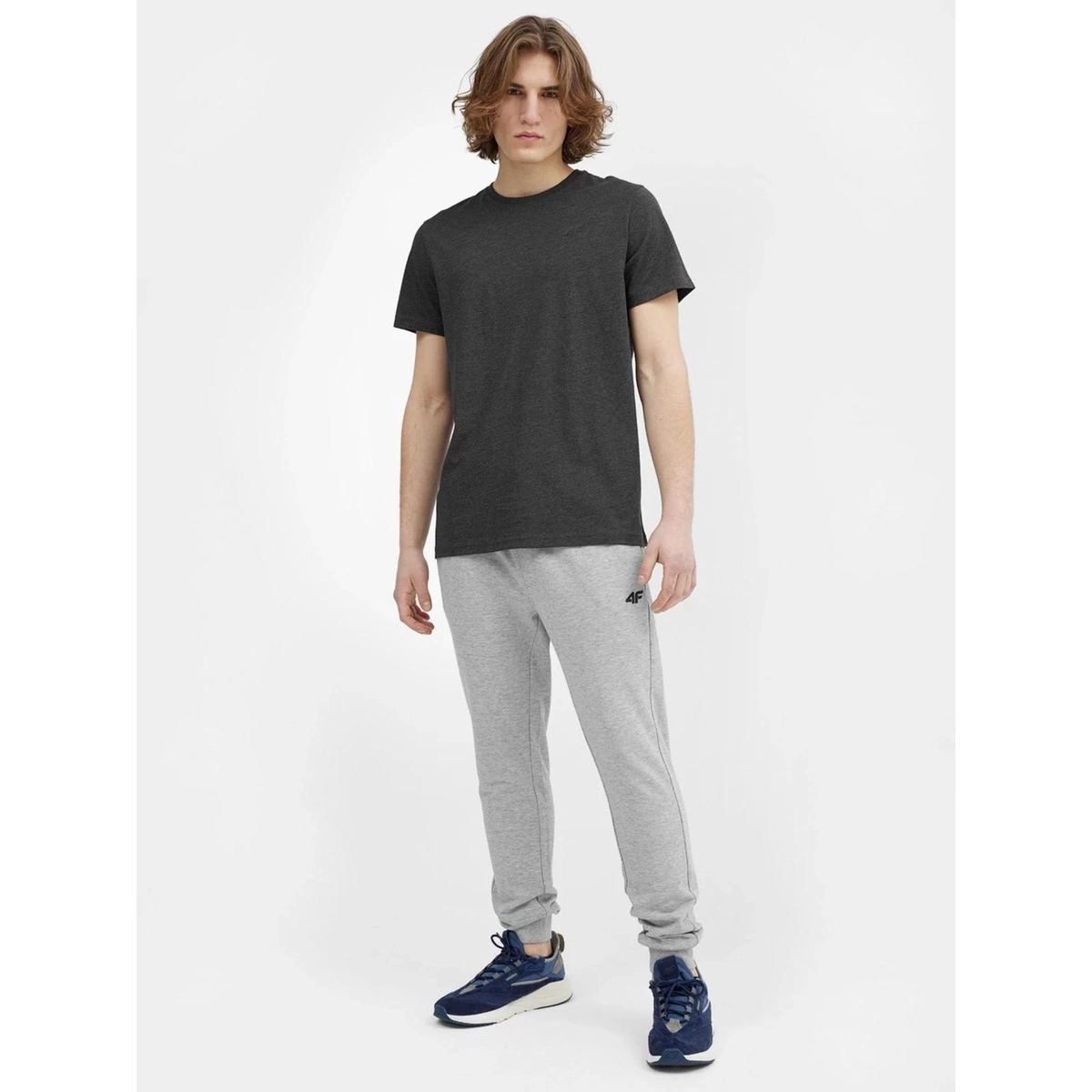 Koszulka męska 4F ciemny szary melanż