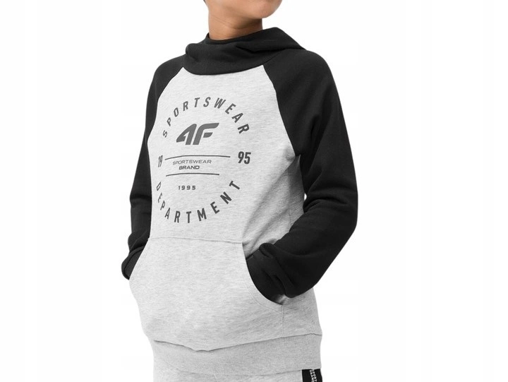 Bluza chłopięca 4F chłodny jasny szary melanż