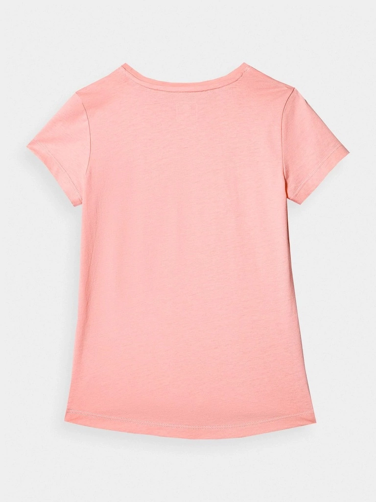 Koszulka dziewczęca 4F pudrowy koral